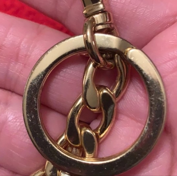 Michael Kors Red/Black Fuzzy Pompom Keychain/Bag Clip - Picture 10 of 11